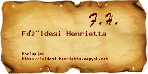 Földesi Henrietta névjegykártya