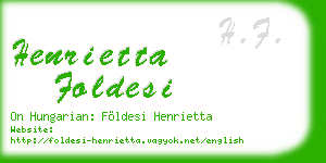 henrietta foldesi business card