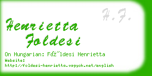 henrietta foldesi business card